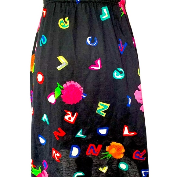 LEONARD PARIS LETTERS SILK TOP WITH SKIRT SET UNIQUE AND RARE - Picture 6 of 12